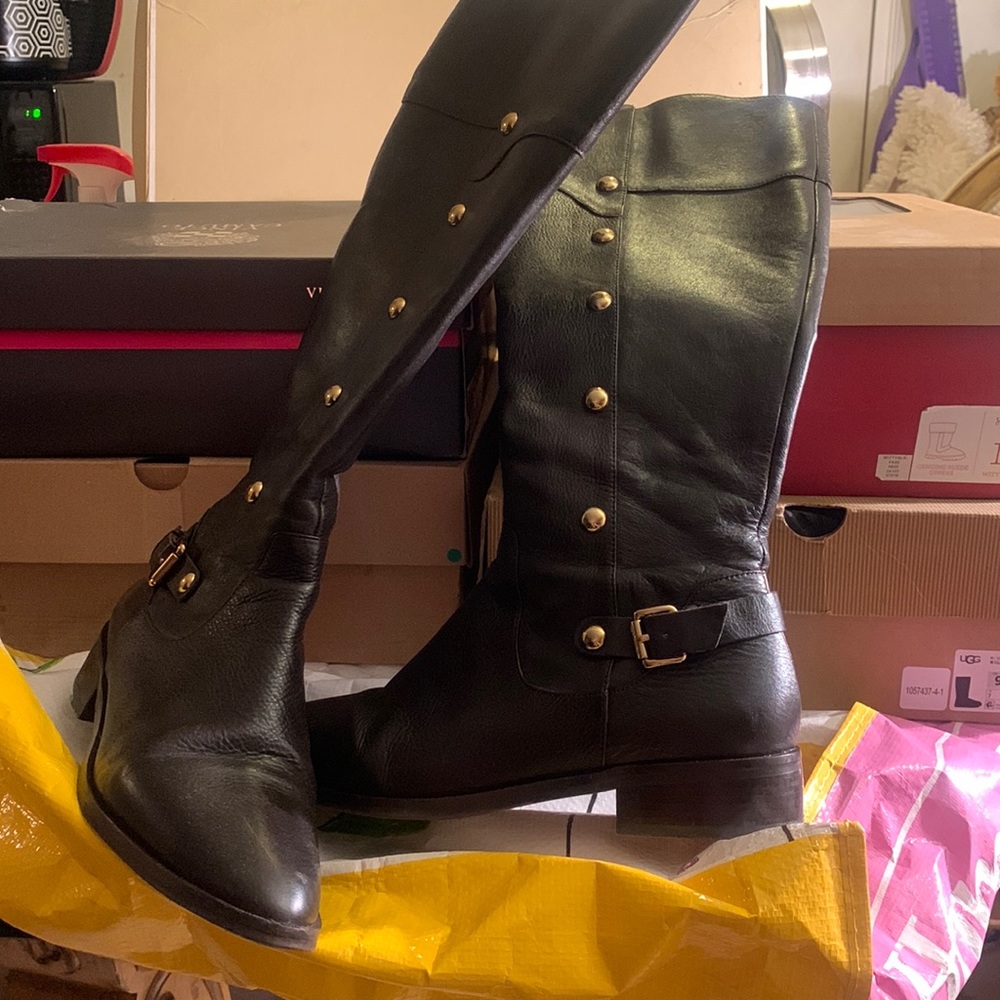 Michael Kors Carney Riding  coffee color Leather boots size 9